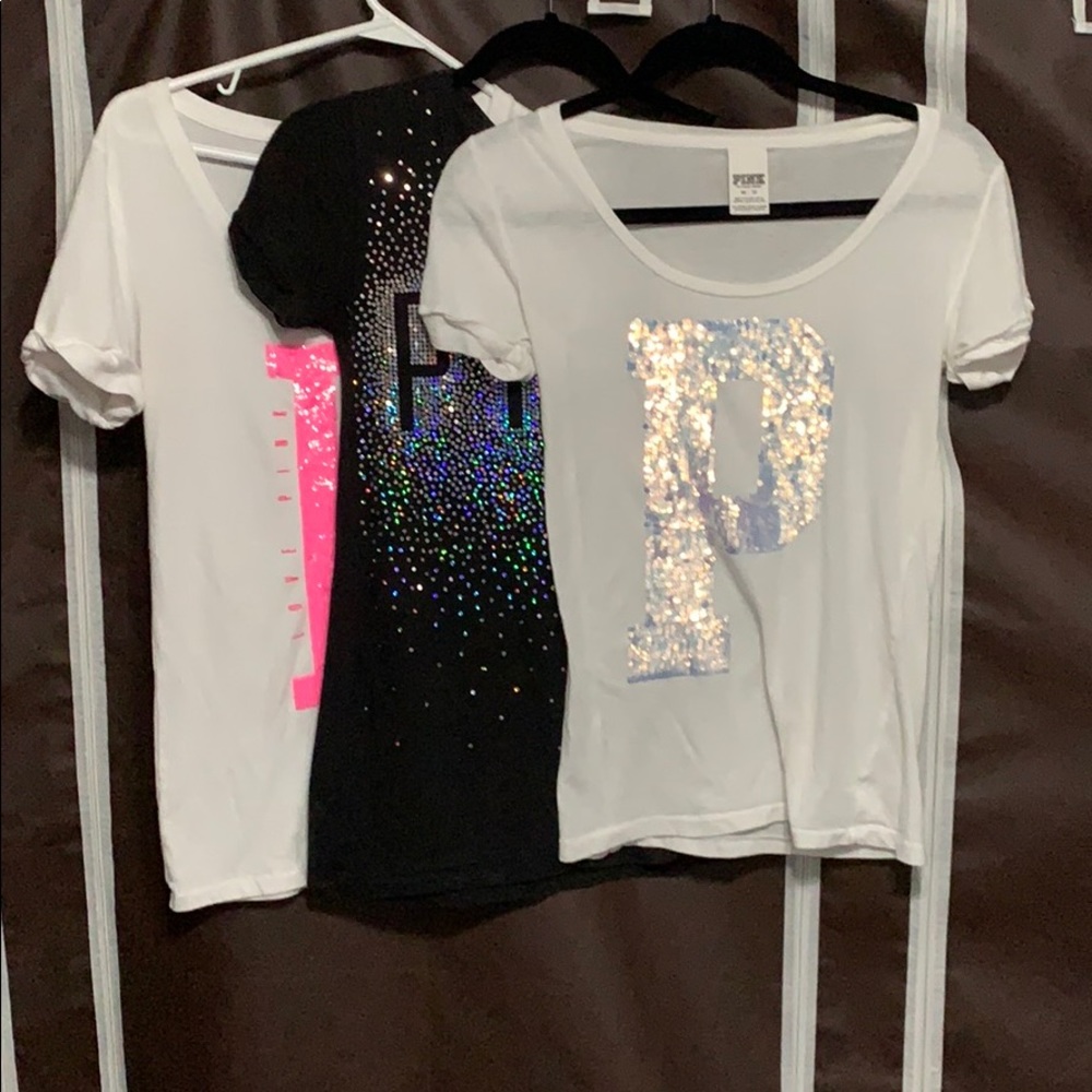 Bundle of 3 brand Pink shirts size XS